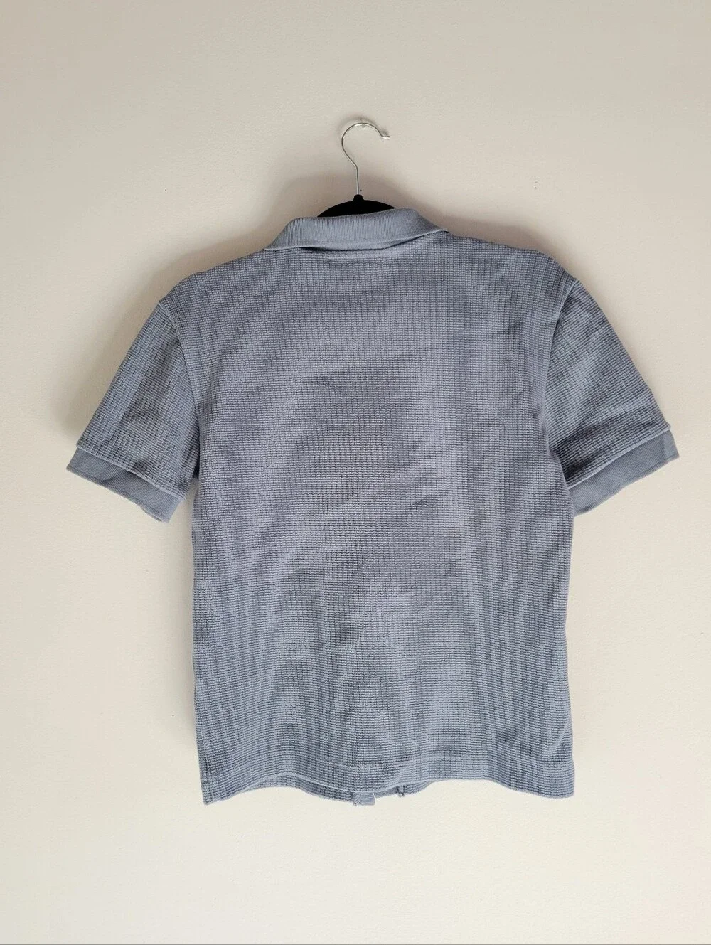 Banana Republic Waffle Knit Full Button Polo Shirt Mens Small